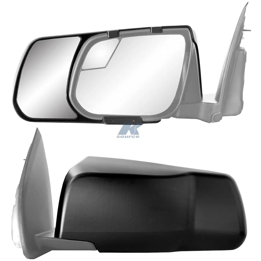 80940 – K-SOURCE Exterior Towing Mirror, Snap On Manual Black Pair